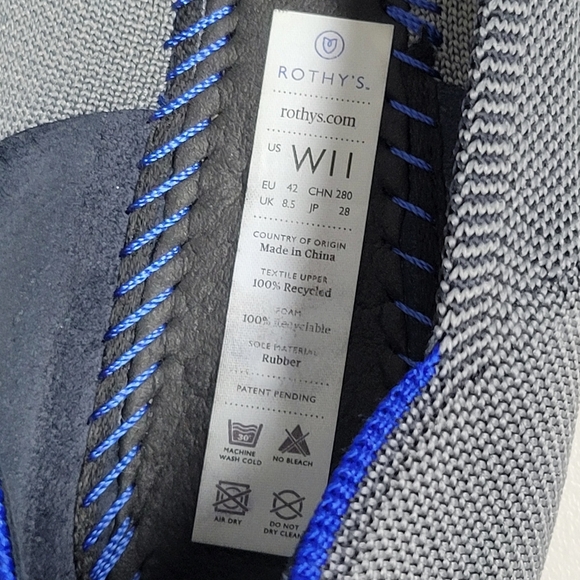 Rothy's The Point Cloud Grey Birdseye Flats Size 11. - Picture 12 of 14